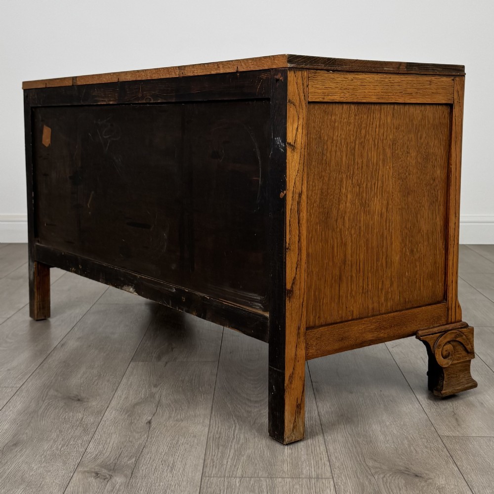 Antique 20th Century Low Chest Of Drawers In Oak  View VI