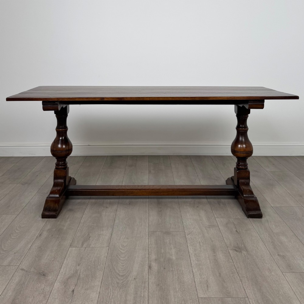 Antique 20th Century Refractory Style Dining Table In Oak  View II