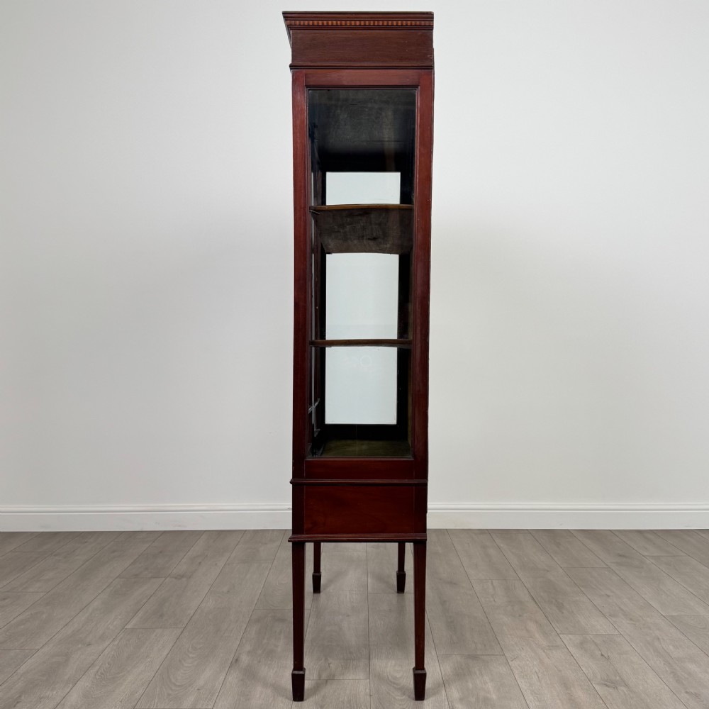 Antique 20th Century Inlaid Display Cabinet In Mahogany  View V