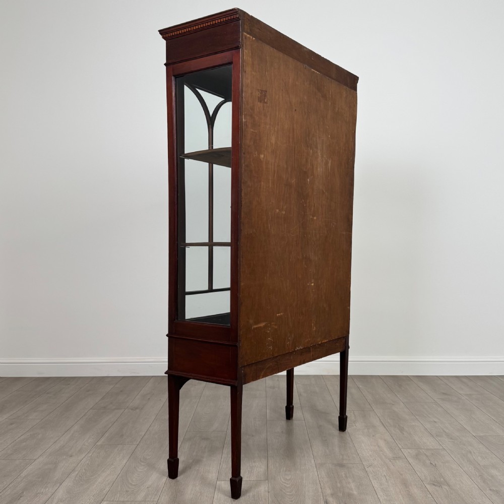 Antique 20th Century Inlaid Display Cabinet In Mahogany  View VI
