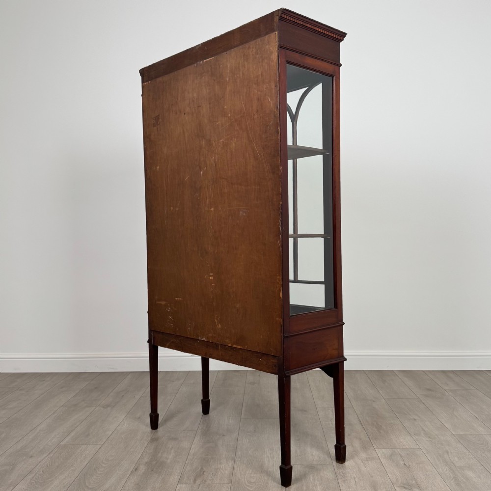 Antique 20th Century Inlaid Display Cabinet In Mahogany  View VIII