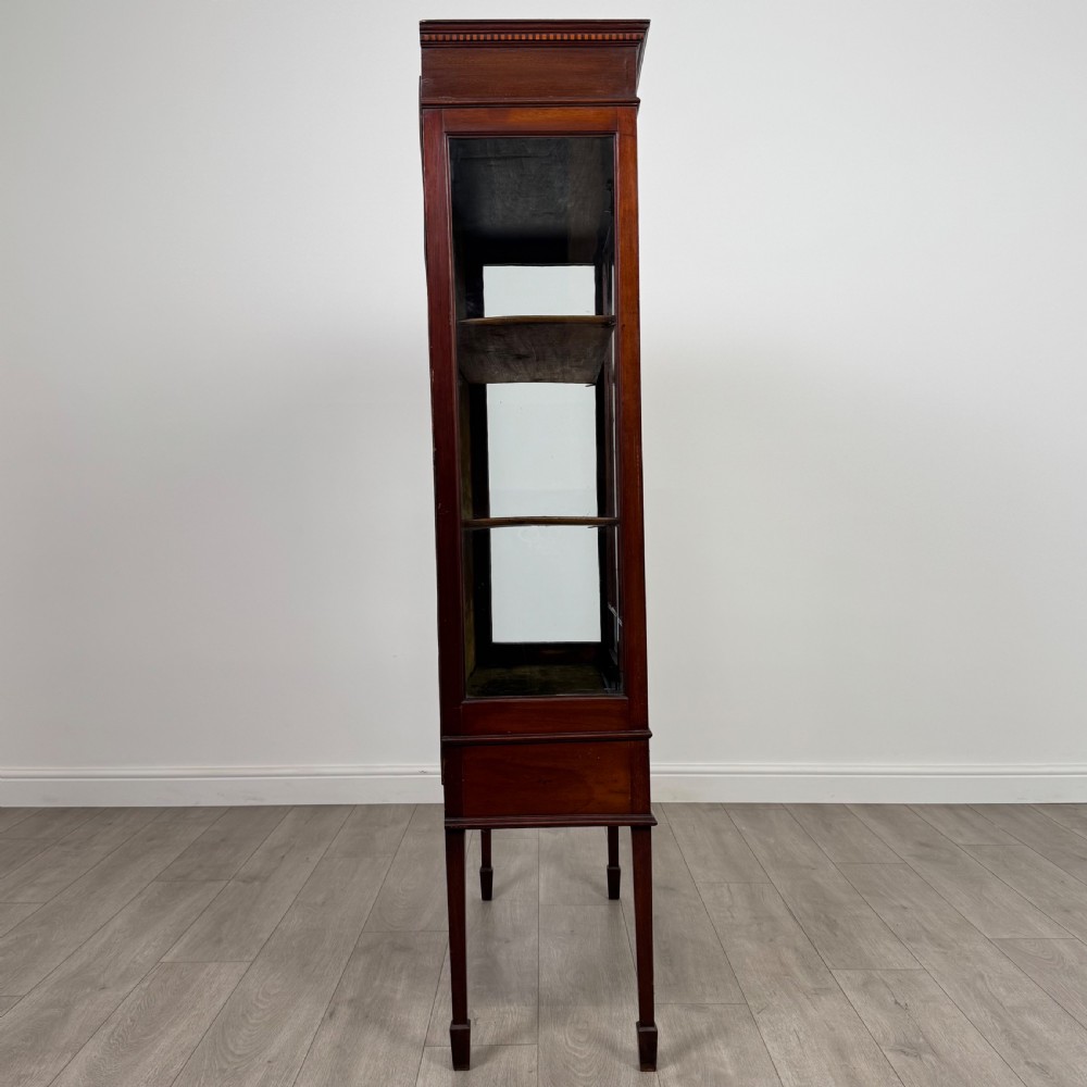 Antique 20th Century Inlaid Display Cabinet In Mahogany  View IX