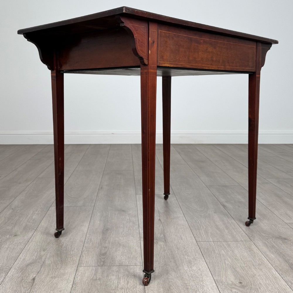 Antique 19th Century Small Inlaid Writing Table In Mahogany  View IV