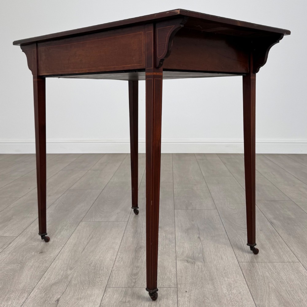 Antique 19th Century Small Inlaid Writing Table In Mahogany  View VI