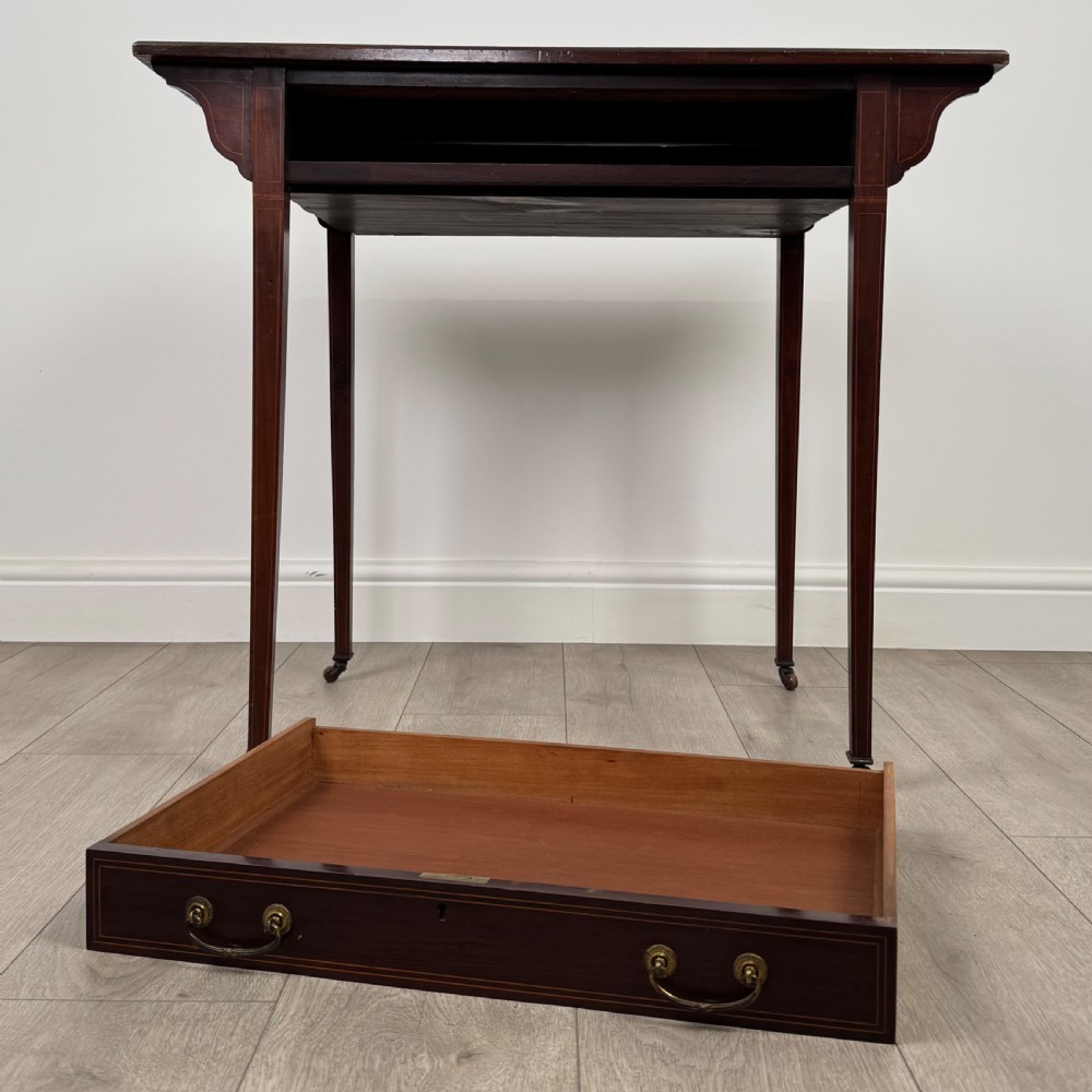 Antique 19th Century Small Inlaid Writing Table In Mahogany  View X