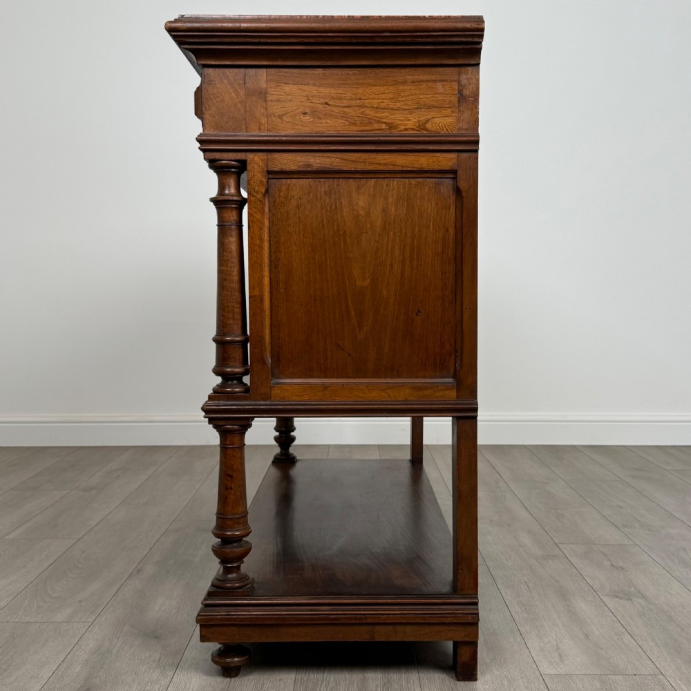  Antique 19th Century French Marble Top Buffet In Walnut View IV