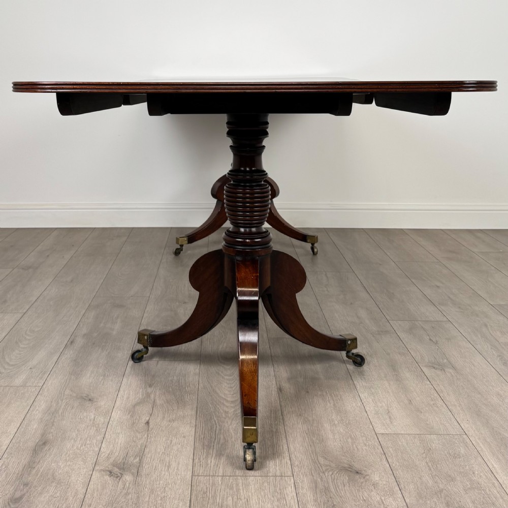  Antique 20th Century Twin Pedestal Dining Table In Mahogany  View III