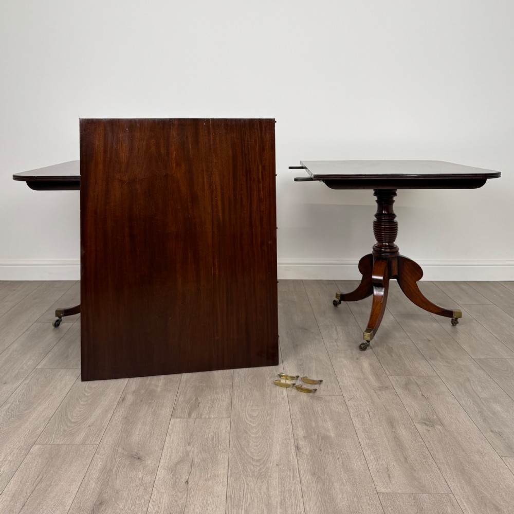  Antique 20th Century Twin Pedestal Dining Table In Mahogany  View V