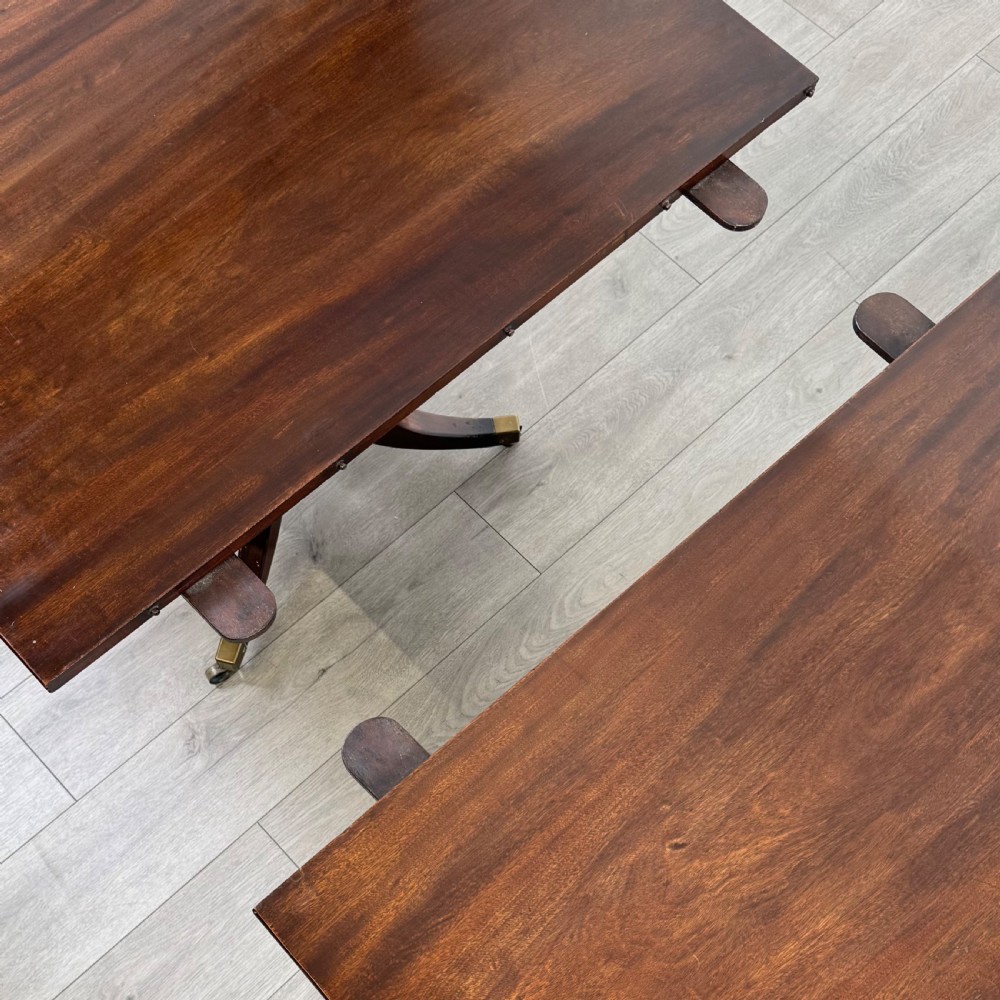  Antique 20th Century Twin Pedestal Dining Table In Mahogany  View VI