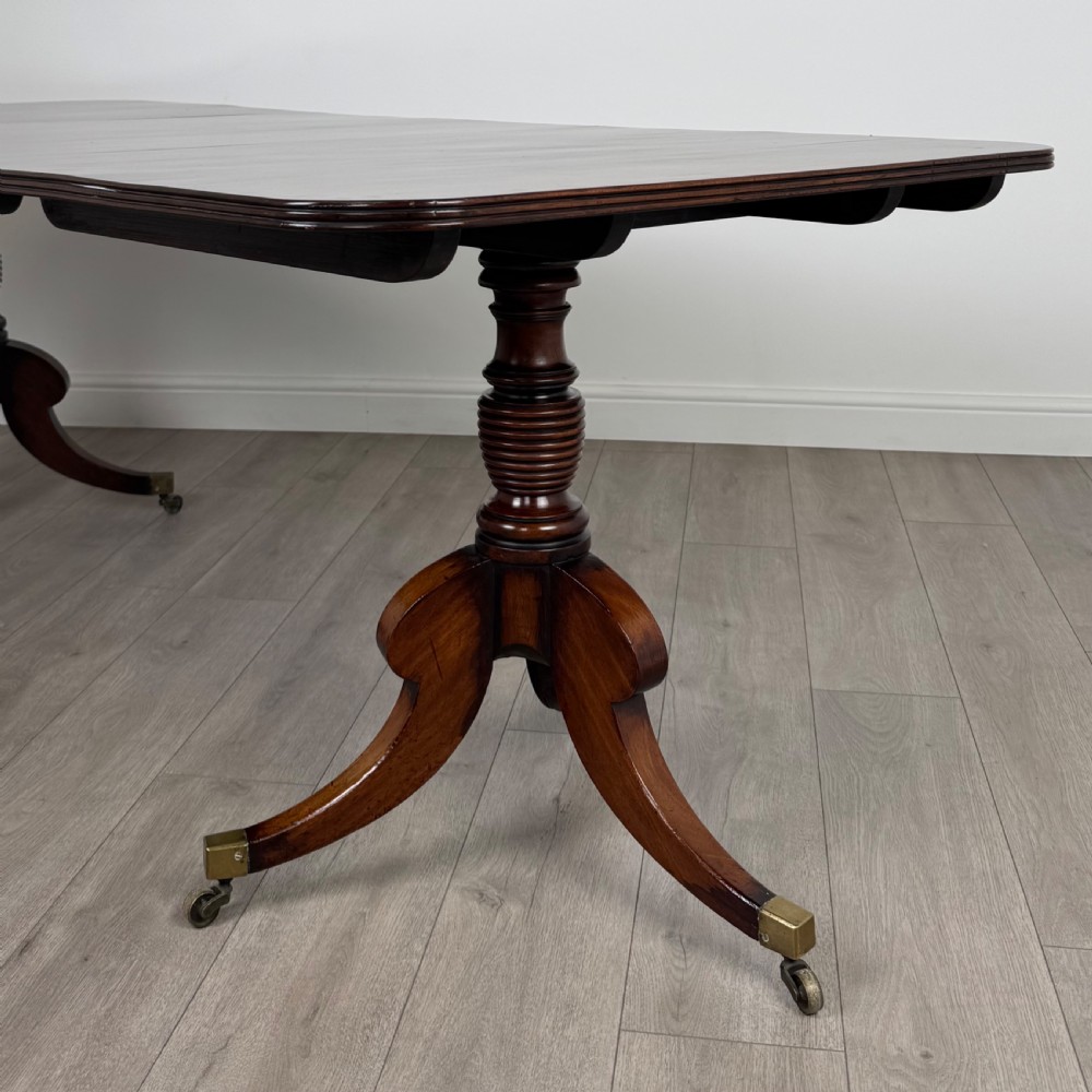  Antique 20th Century Twin Pedestal Dining Table In Mahogany  View VIII