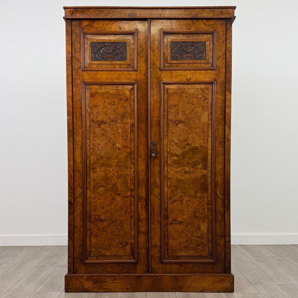 Antique 19th Century Fine Quality Burr Walnut Wardrobe 