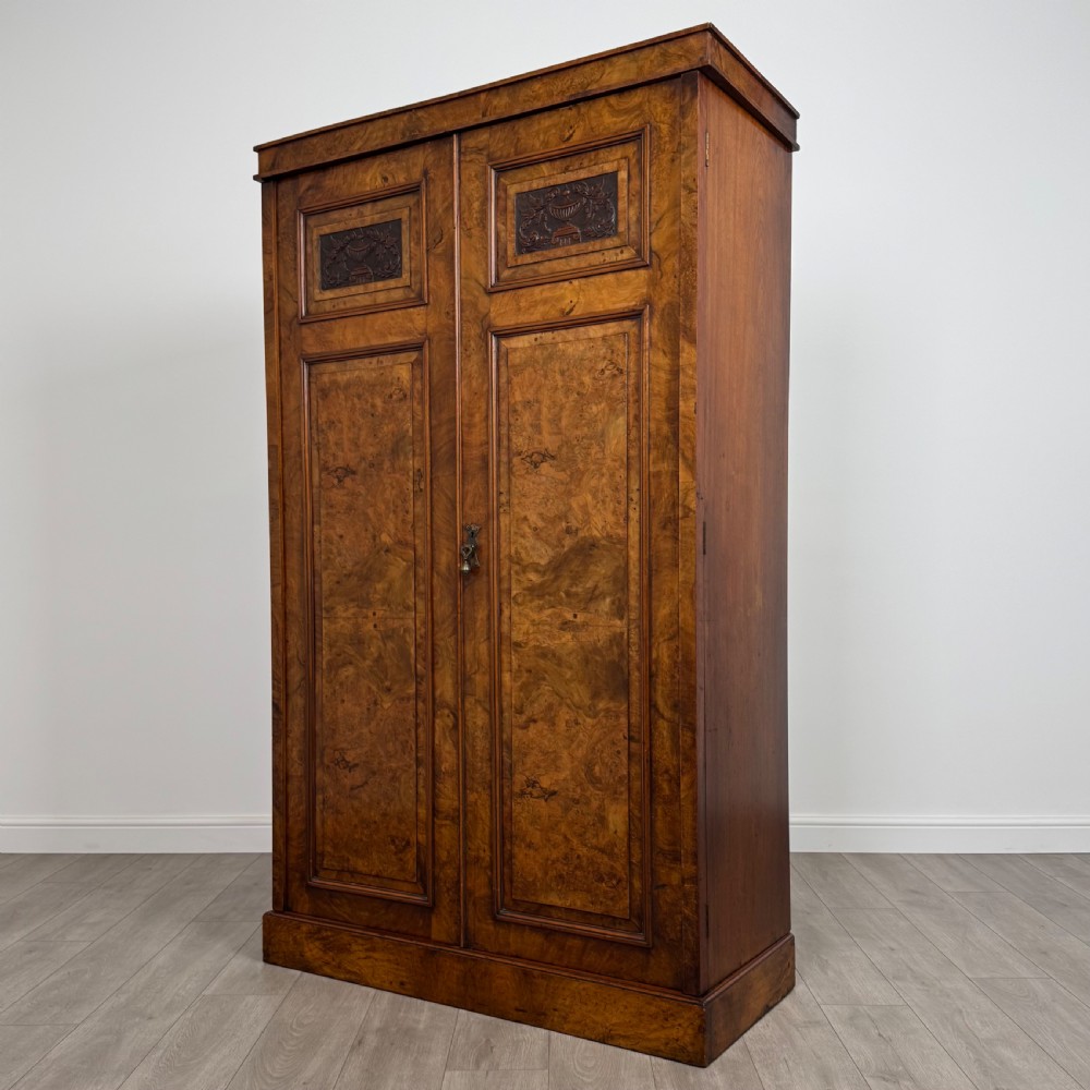 Antique 19th Century Fine Quality Burr Walnut Wardrobe  View III