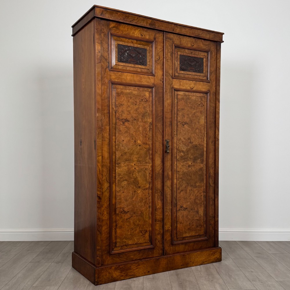 Antique 19th Century Fine Quality Burr Walnut Wardrobe  View IX