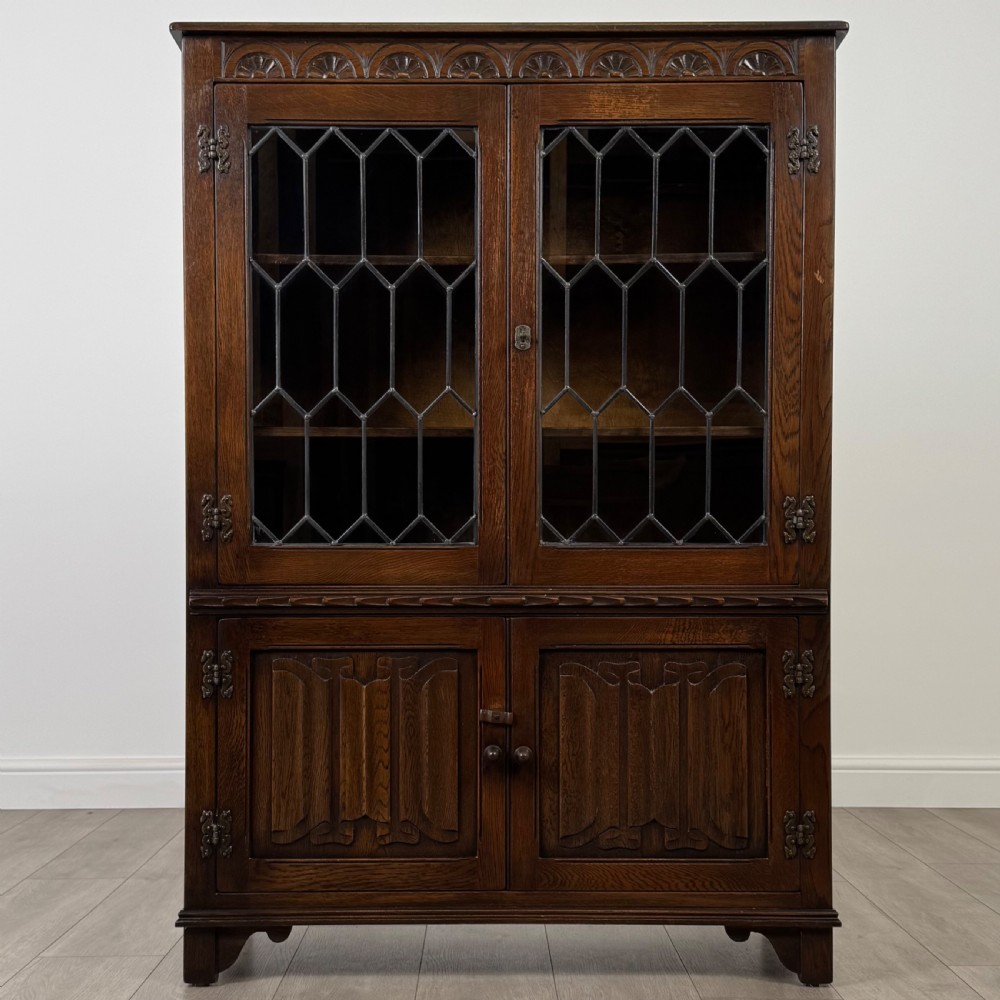 Antique 20th Century Good Quality Display Cabinet In Oak  View II