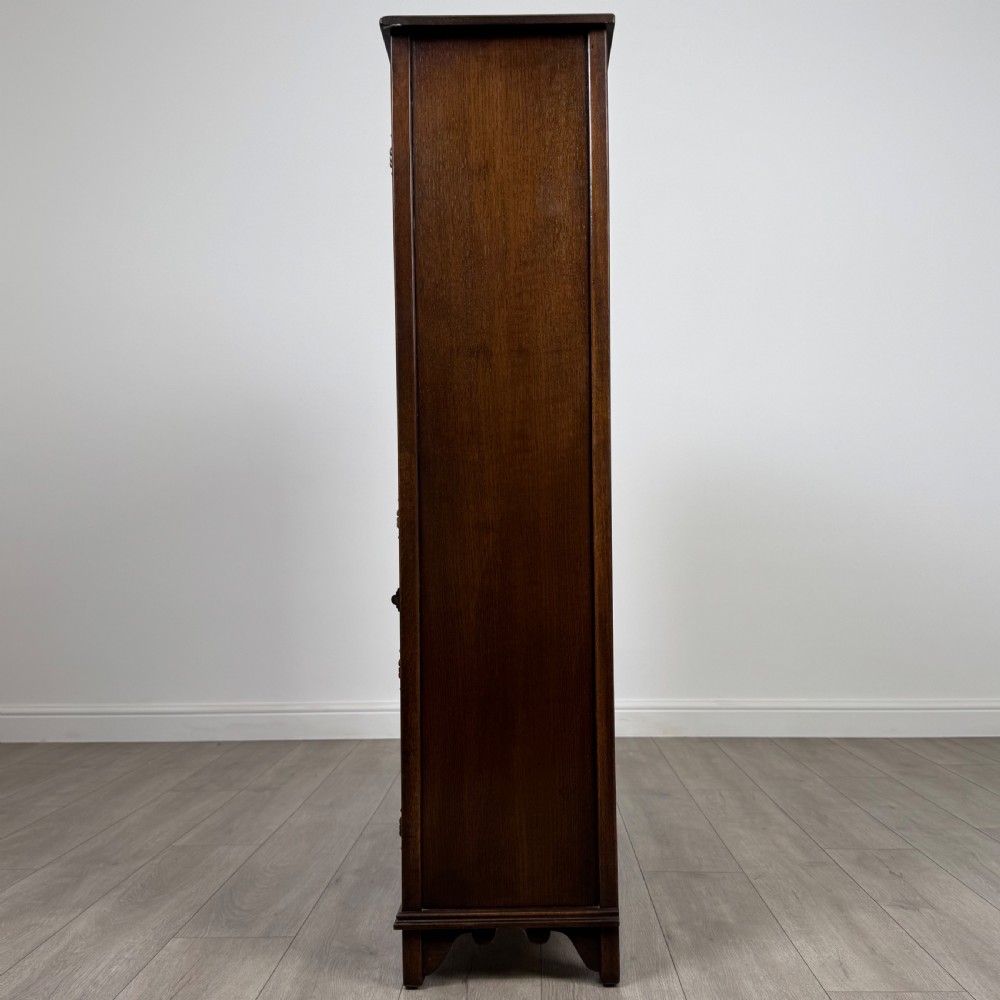 Antique 20th Century Good Quality Display Cabinet In Oak  View V