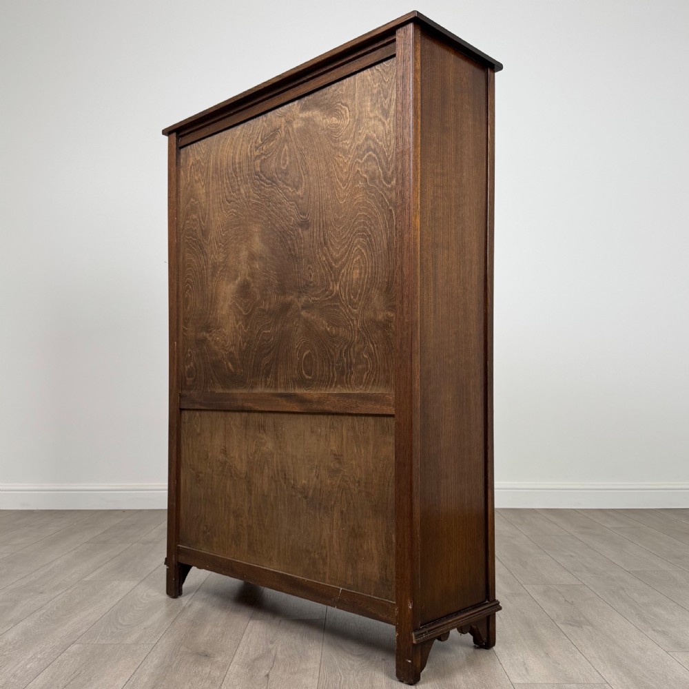 Antique 20th Century Good Quality Display Cabinet In Oak  View VIII