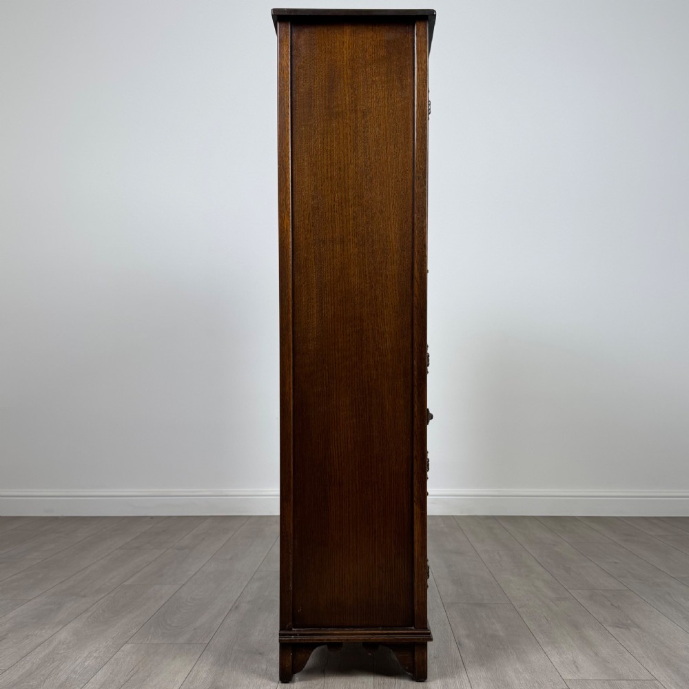 Antique 20th Century Good Quality Display Cabinet In Oak  View IX