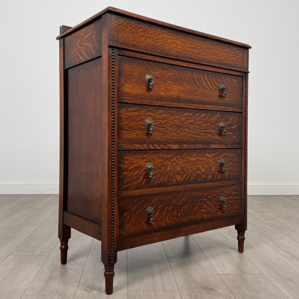 Antique 20th Century Good Quality Oak Chest Of Drawers  View IX