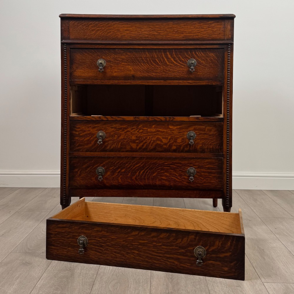 Antique 20th Century Good Quality Oak Chest Of Drawers  View XII