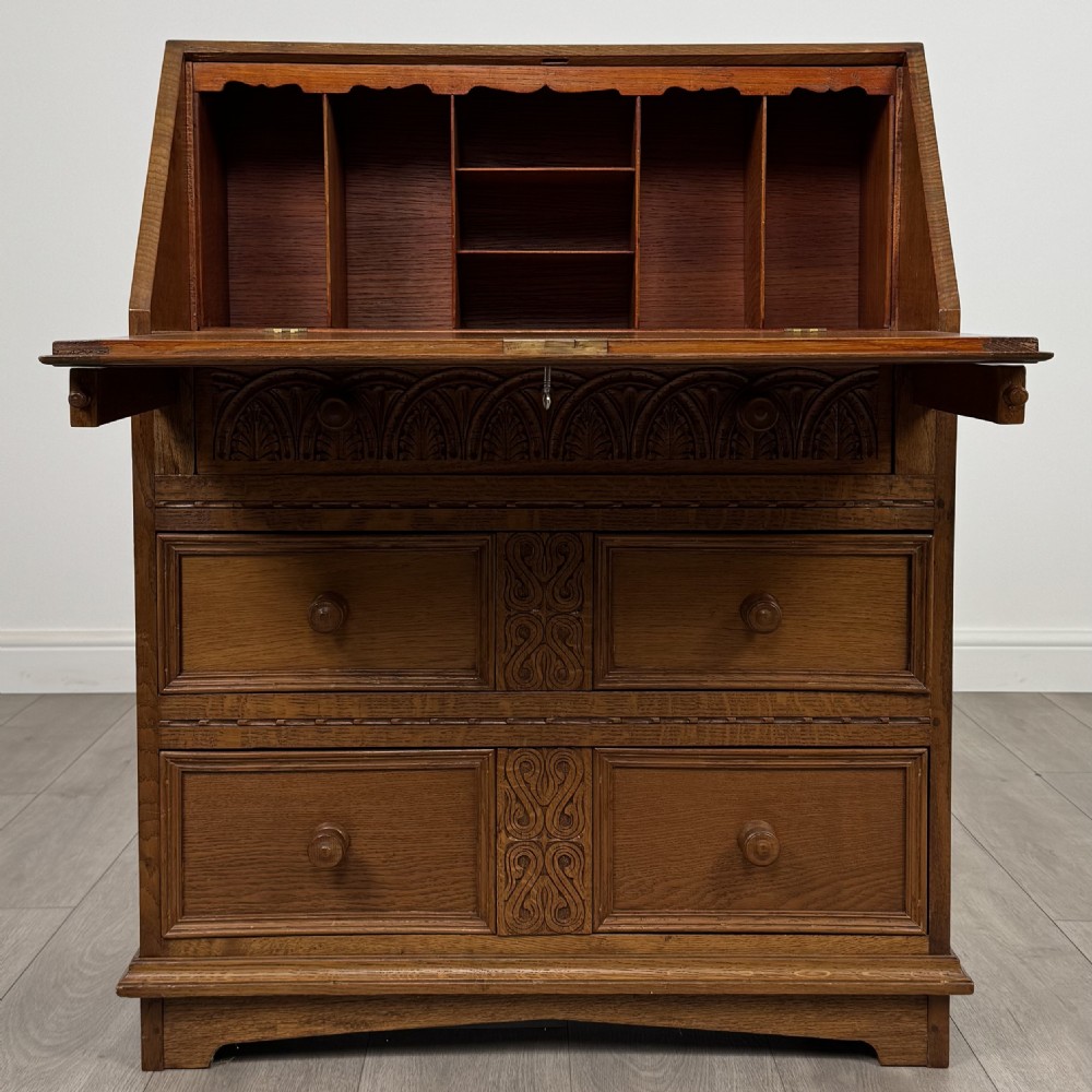 Antique 20th Century Good Quality Oak Bureau  View II