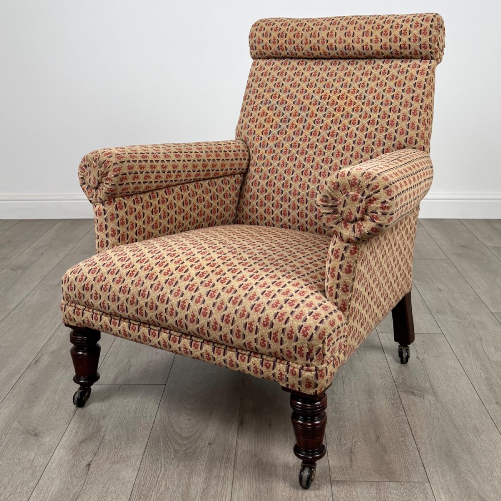 Antique 19th Century Good Quality Armchair In Mahogany 