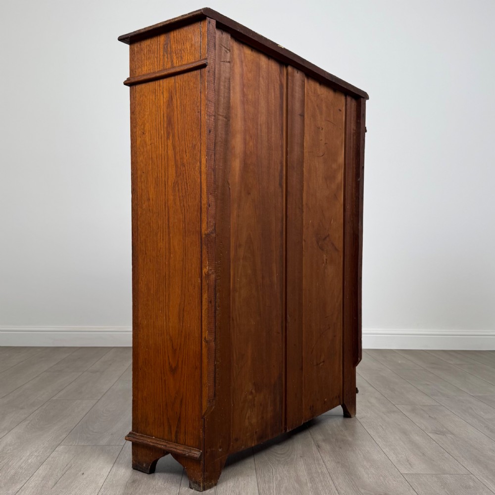  Antique 19th Century Carved Oak Open Bookcase  View V