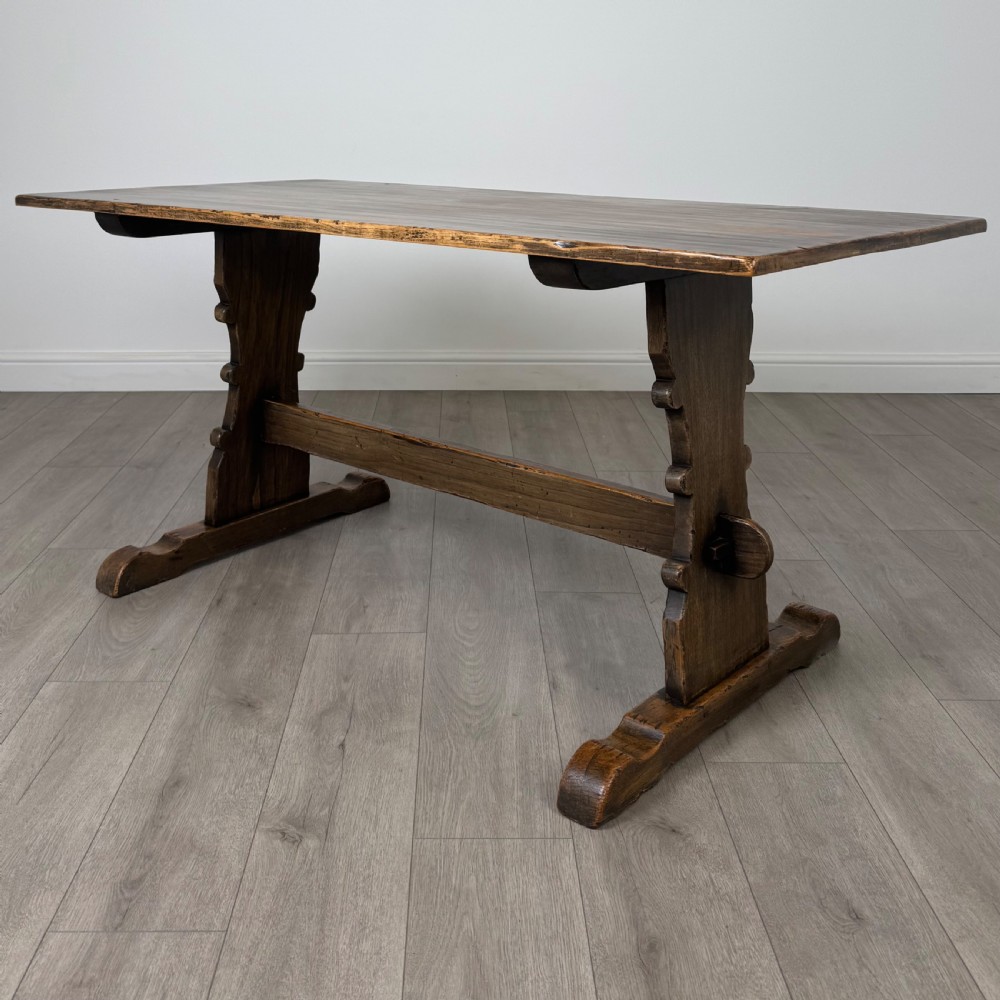 Antique 20th Century Refractory Style Dining Table In Oak