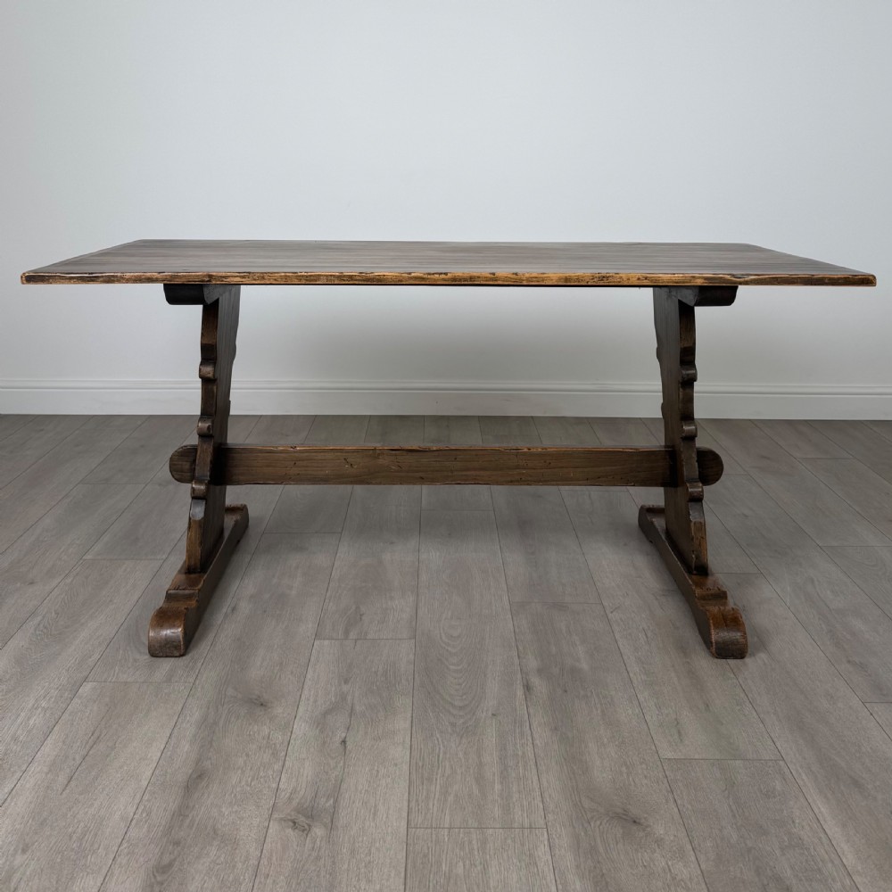 Antique 20th Century Refractory Style Dining Table In Oak View II