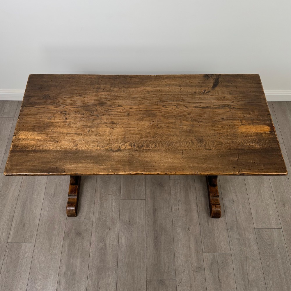Antique 20th Century Refractory Style Dining Table In Oak View IV
