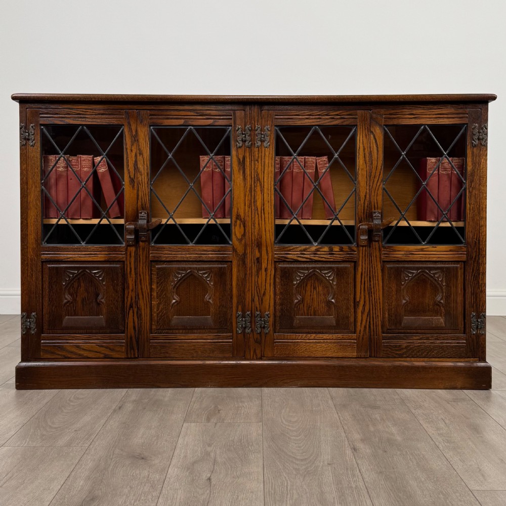  Vintage 20th Century Fine Quality Bookcase In Oak