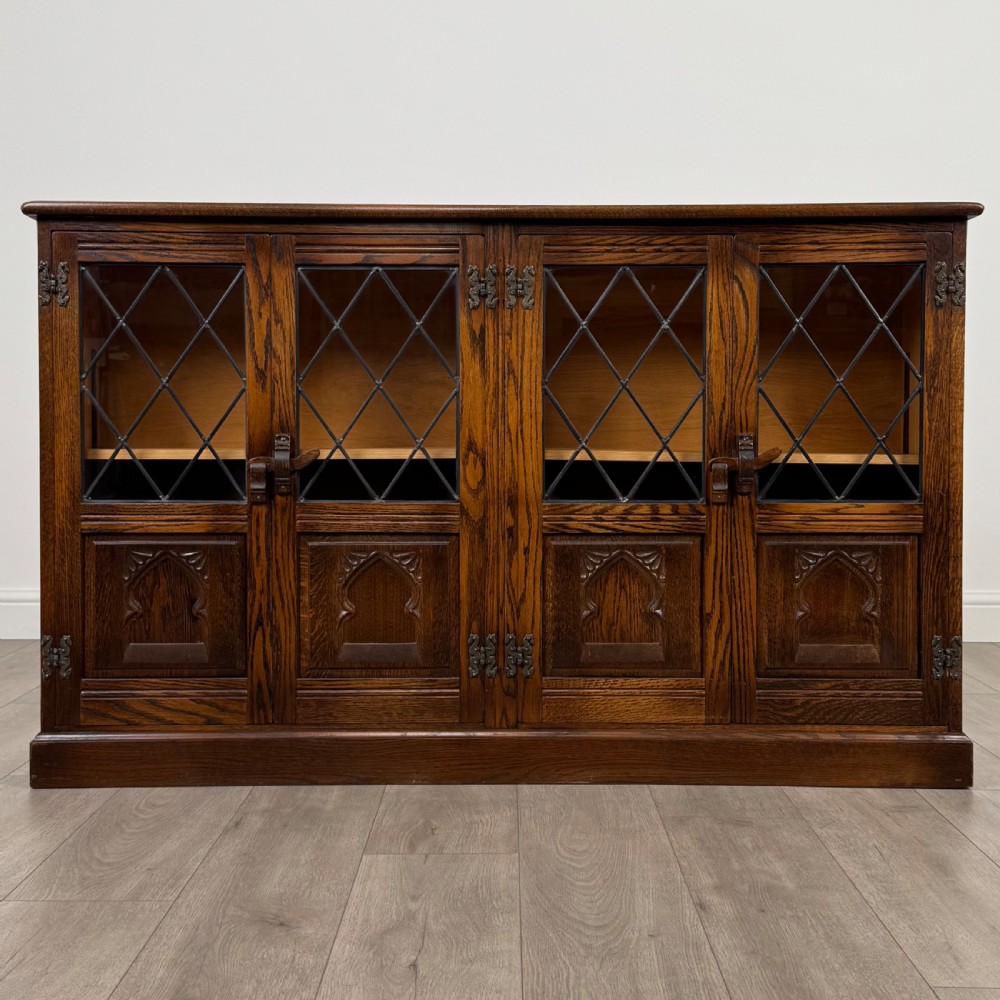  Vintage 20th Century Fine Quality Bookcase In Oak View II