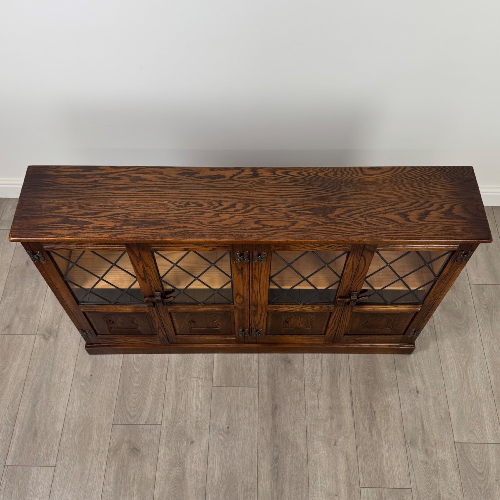  Vintage 20th Century Fine Quality Bookcase In Oak View XI