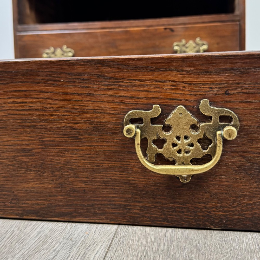  Antique 19th Century Good Quality Small Oak Bureau View XIII