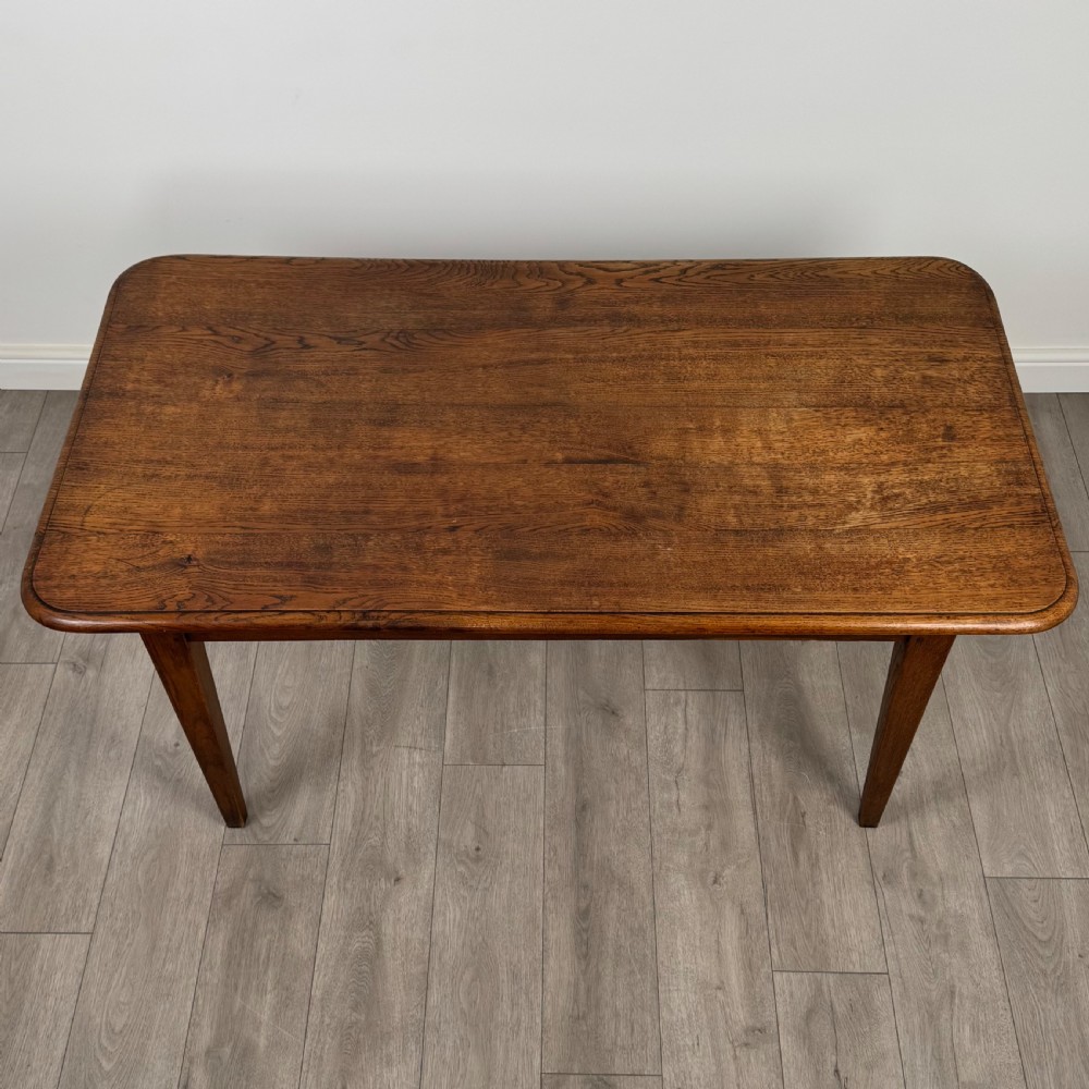  Antique 20th Century Good Quality Oak Dining Table With Drawer  View IV