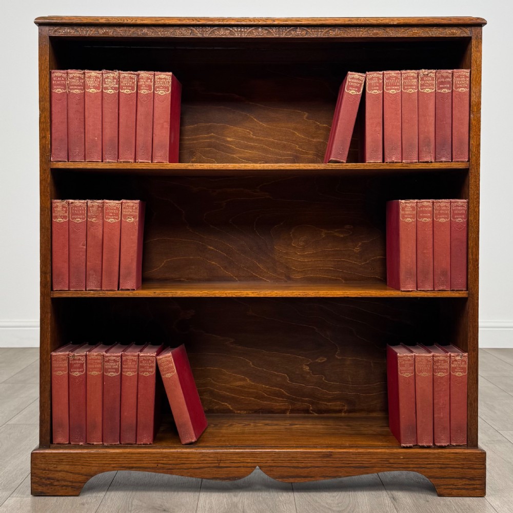  Antique 20th Century Open Bookcase In Oak 