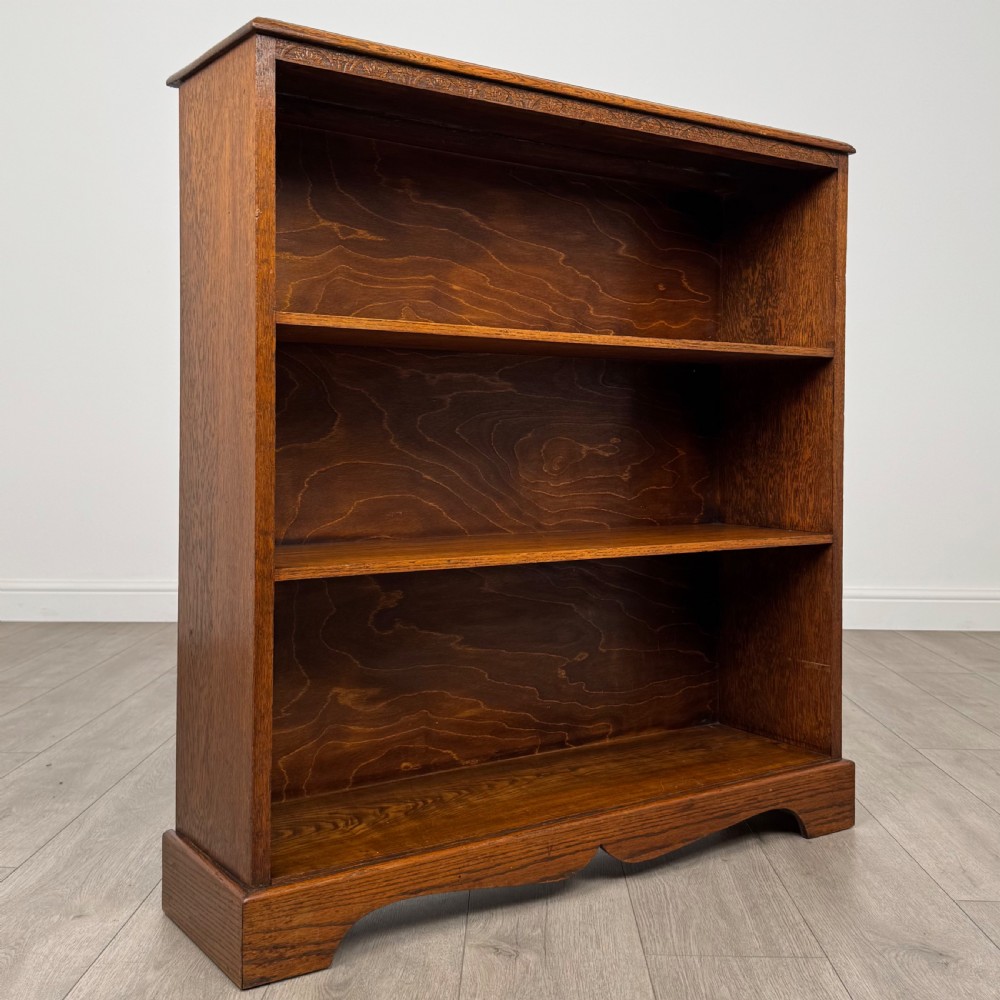  Antique 20th Century Open Bookcase In Oak  View IX