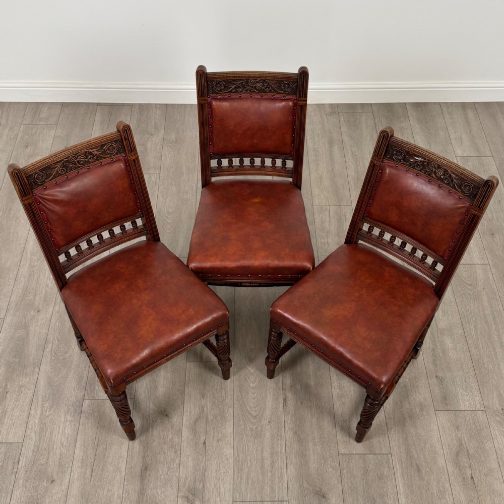 Antique 19th Century Set Of 6 Walnut Dining Chairs  View VIII