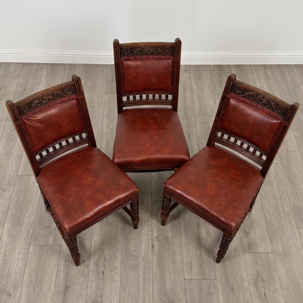 Antique 19th Century Set Of 6 Walnut Dining Chairs  View IX