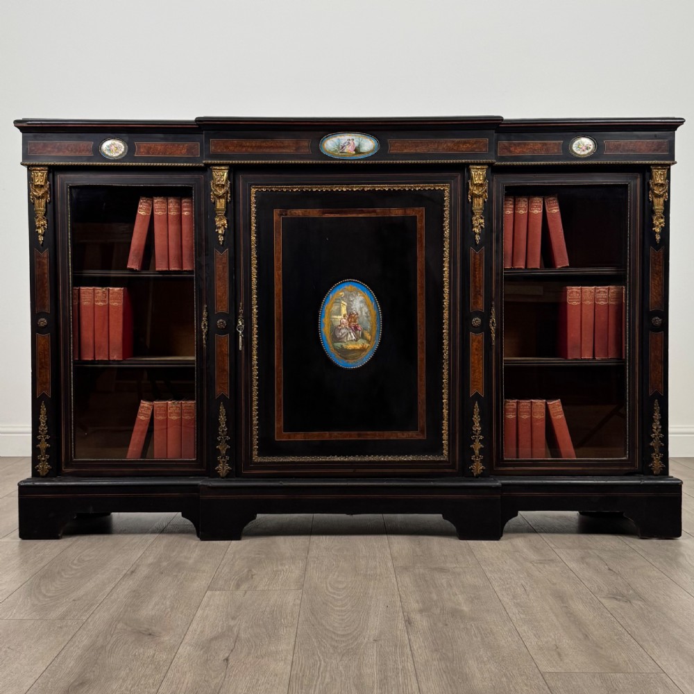 Antique 19th Century Ebonised Credenza Of Finest Quality 