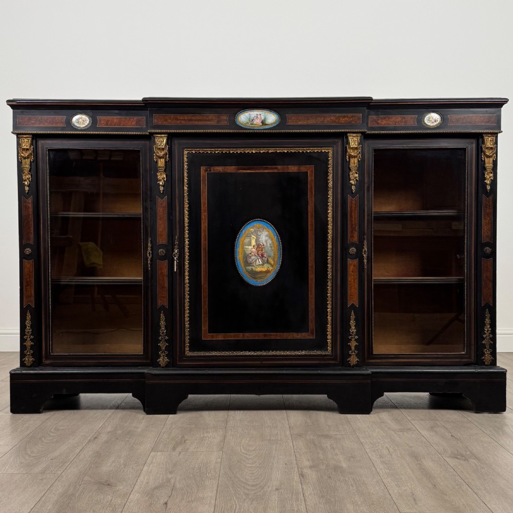 Antique 19th Century Ebonised Credenza Of Finest Quality  View II
