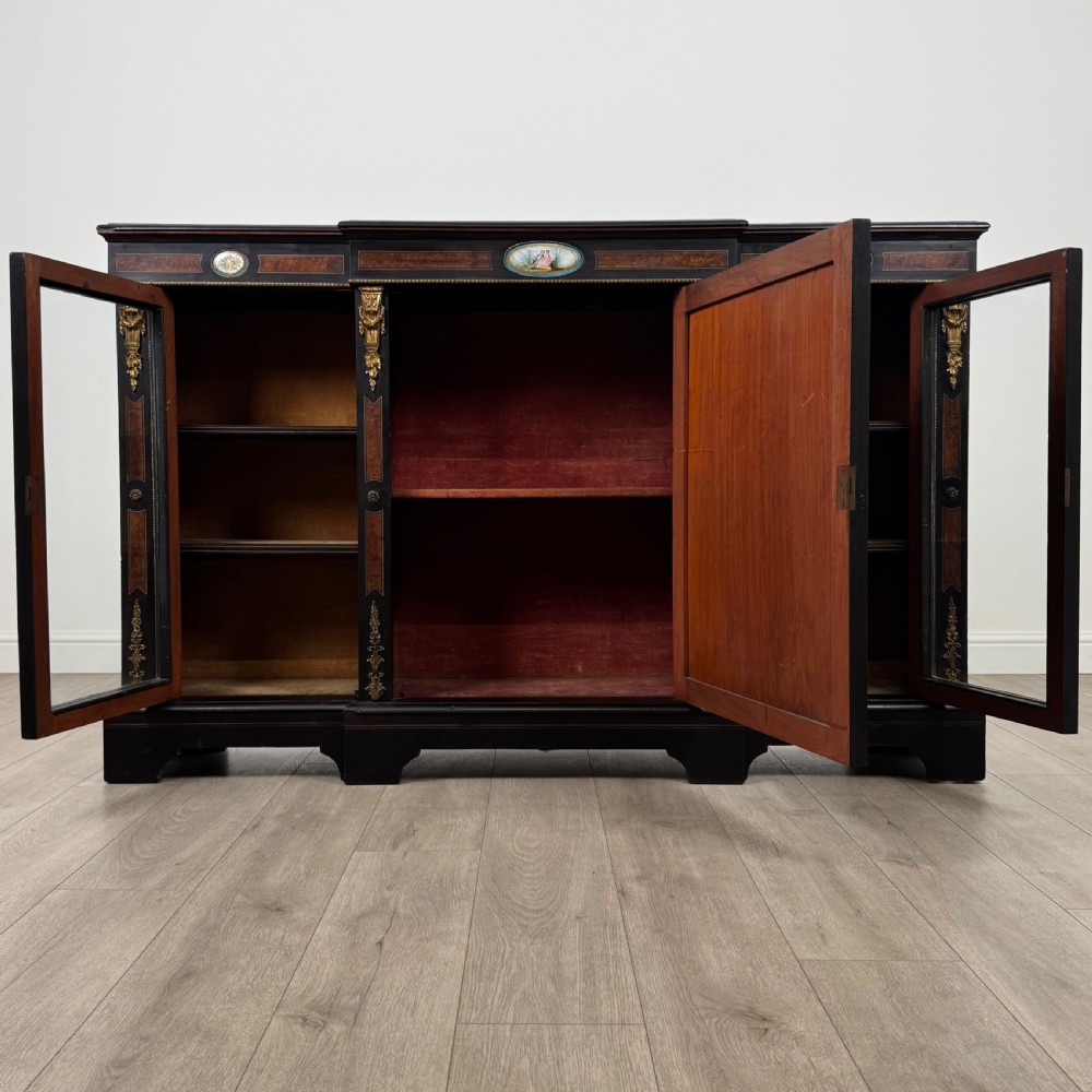 Antique 19th Century Ebonised Credenza Of Finest Quality  View III