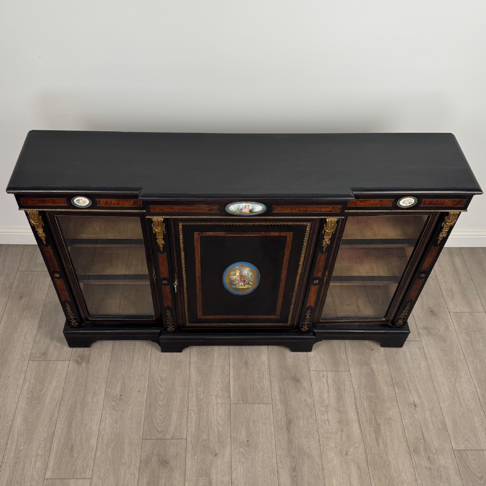 Antique 19th Century Ebonised Credenza Of Finest Quality  View XI