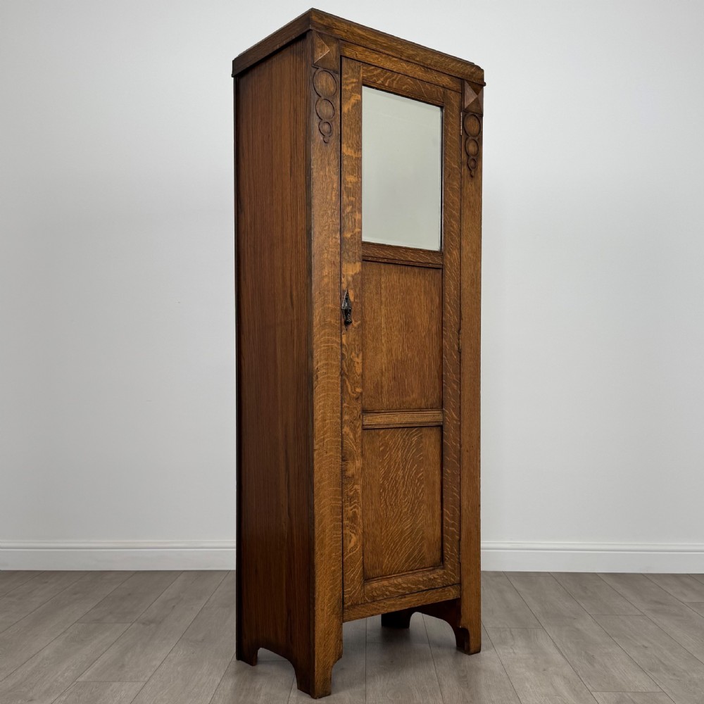 Antique 20th Century Good Quality Small Oak Wardrobe  View IX