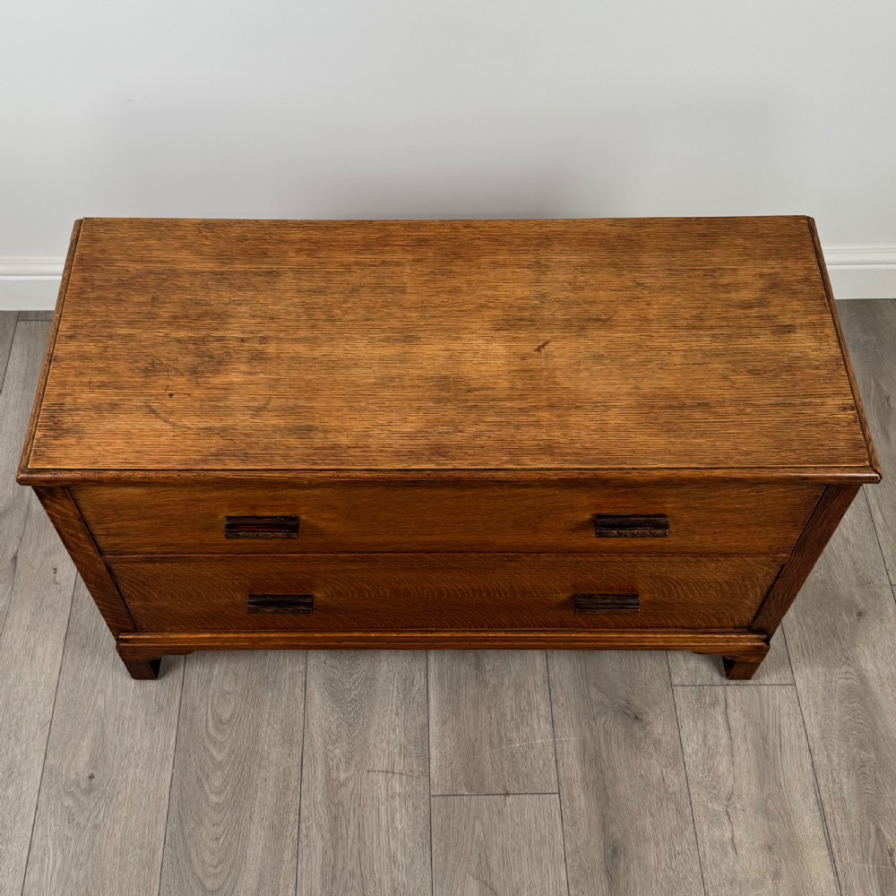 Antique 20th Century Low Cabinet With Drawers In Oak  View IX