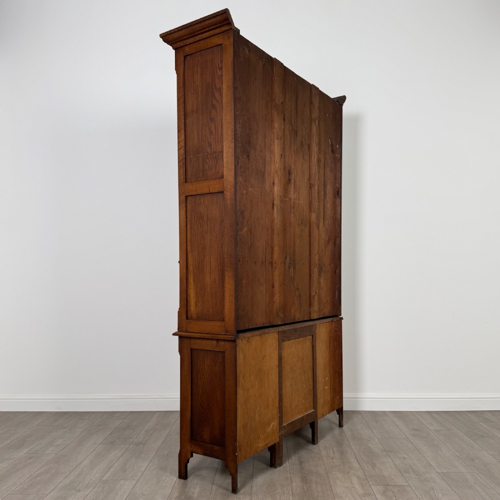 Antique 19th Century Unique Secretaire Bookcase In Oak  View VI
