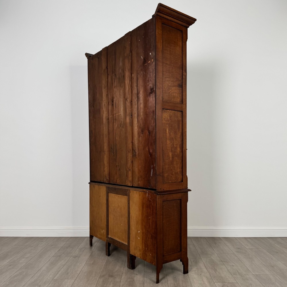 Antique 19th Century Unique Secretaire Bookcase In Oak  View VIII