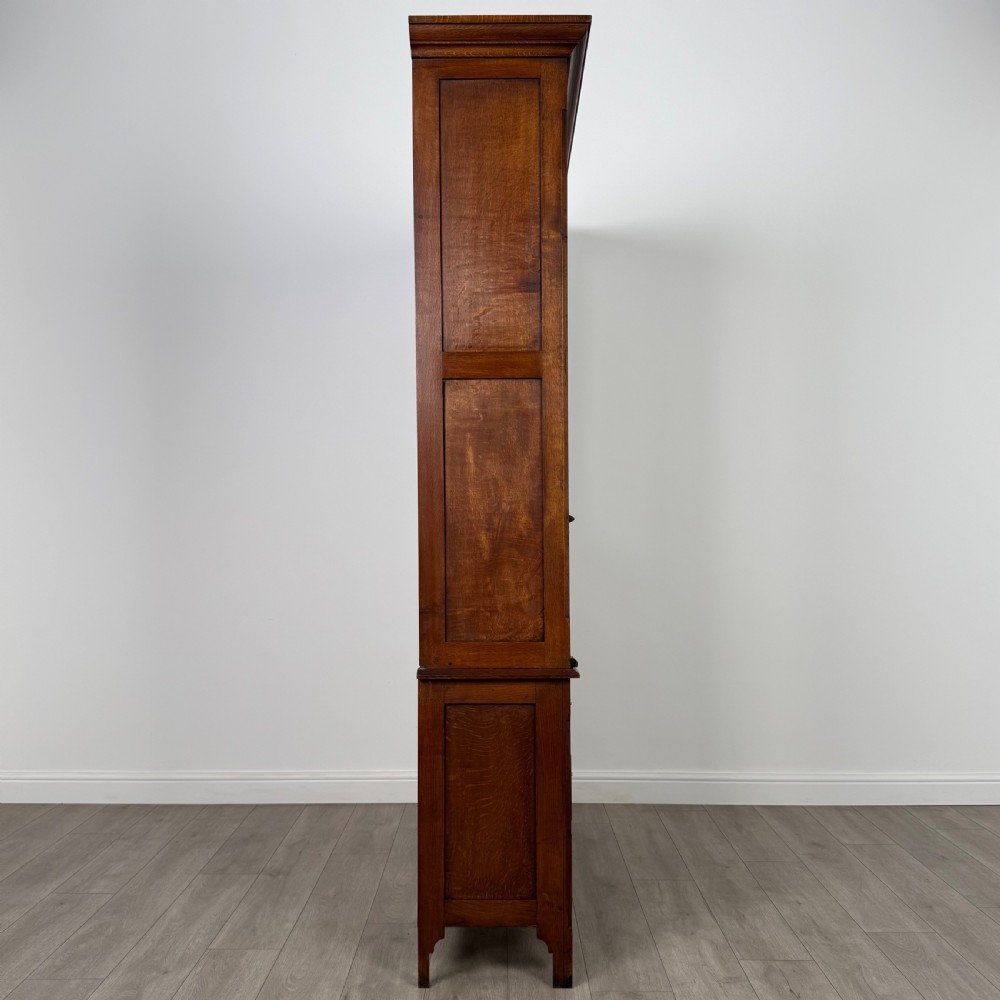 Antique 19th Century Unique Secretaire Bookcase In Oak  View IX