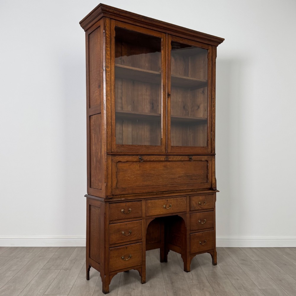 Antique 19th Century Unique Secretaire Bookcase In Oak  View X