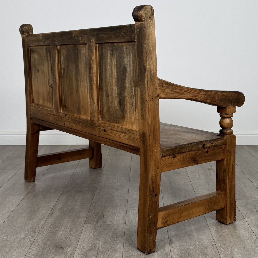  Antique 19th Century Good Quality Pine Bench  View VI