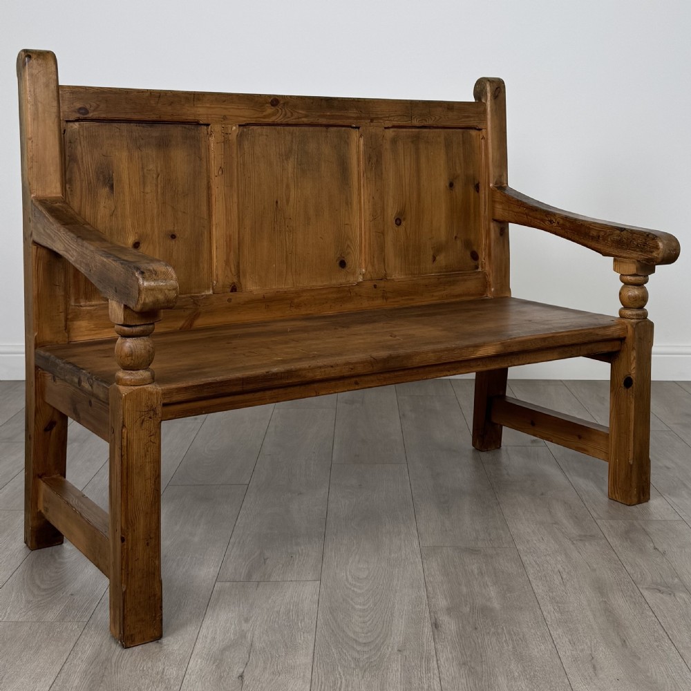  Antique 19th Century Good Quality Pine Bench  View VIII